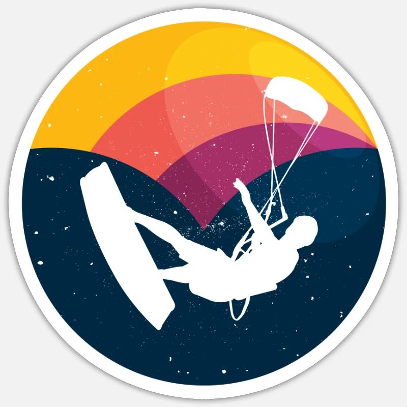 Kite Kiteboarding Kitesurfer Kiteboard Geschenk - Sticker Größe S (10 x 10 cm) - Mattweiß
