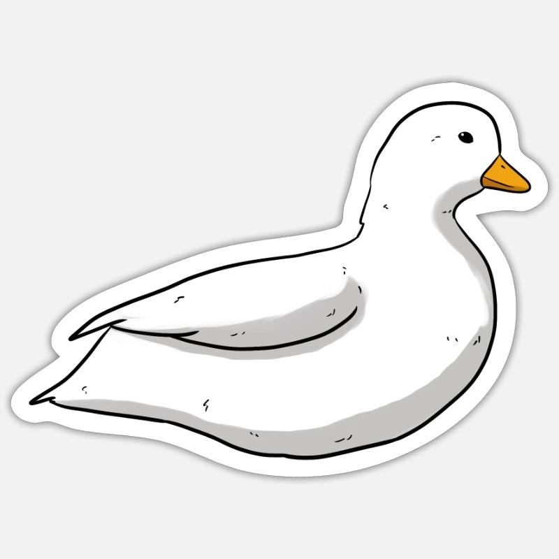 Canard nain - Sticker taille S (10 x 10 cm) - blanc mat