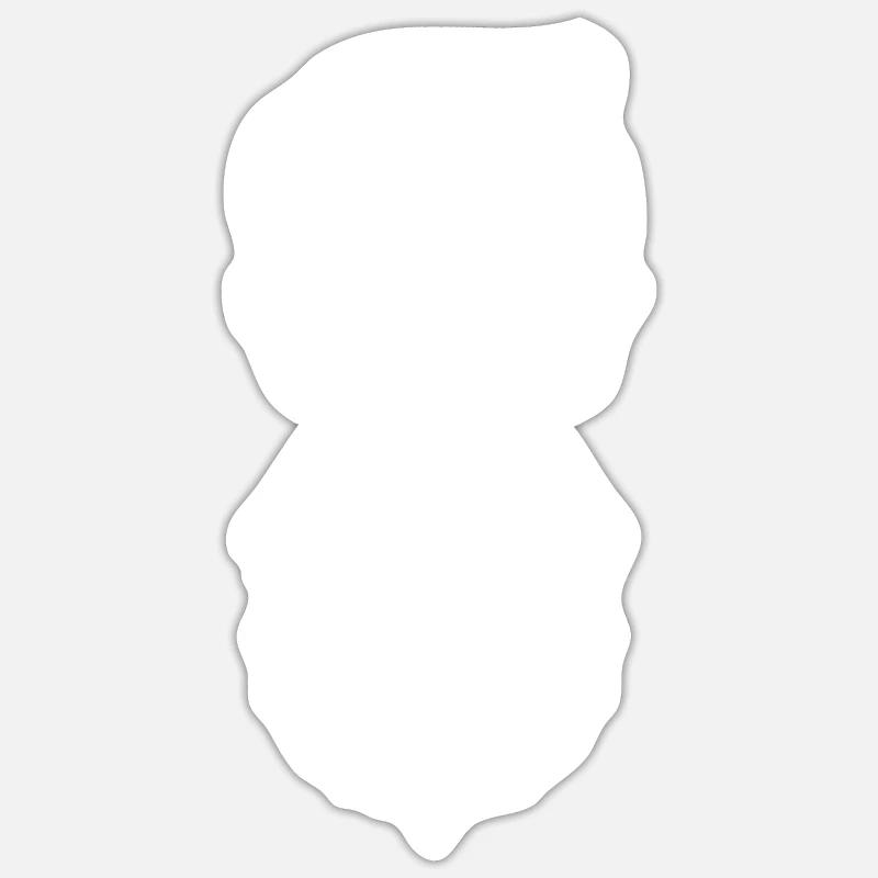Beard Dude - Sticker taille S (10 x 10 cm) - blanc mat