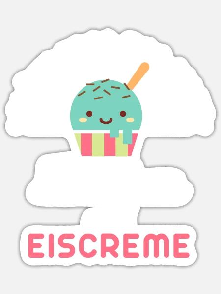 Eis Eiscreme Schokoladeneis Vanilleeis - Sticker Größe S (10 x 10 cm) - Mattweiß