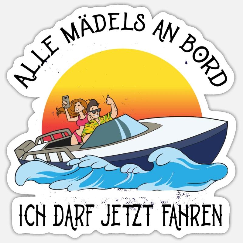 Bootsführerschein Bestanden Geschenk Sticker Größe S (10 x 10 cm)