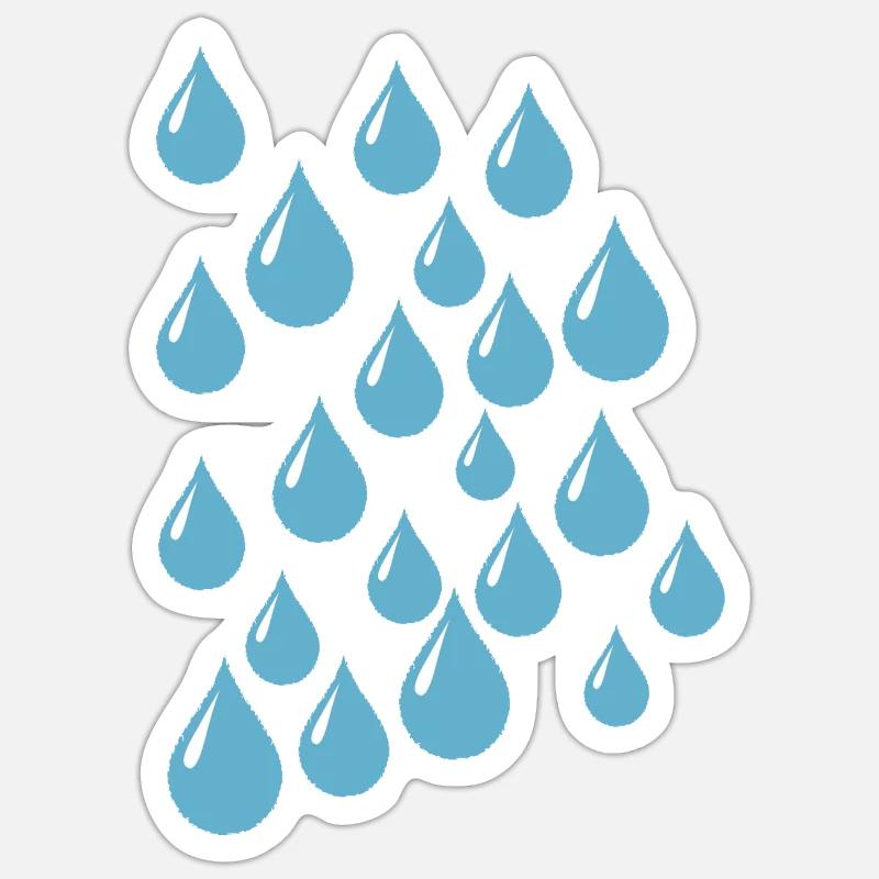 Raindrops - Sticker size S (10 x 10 cm) - white matte
