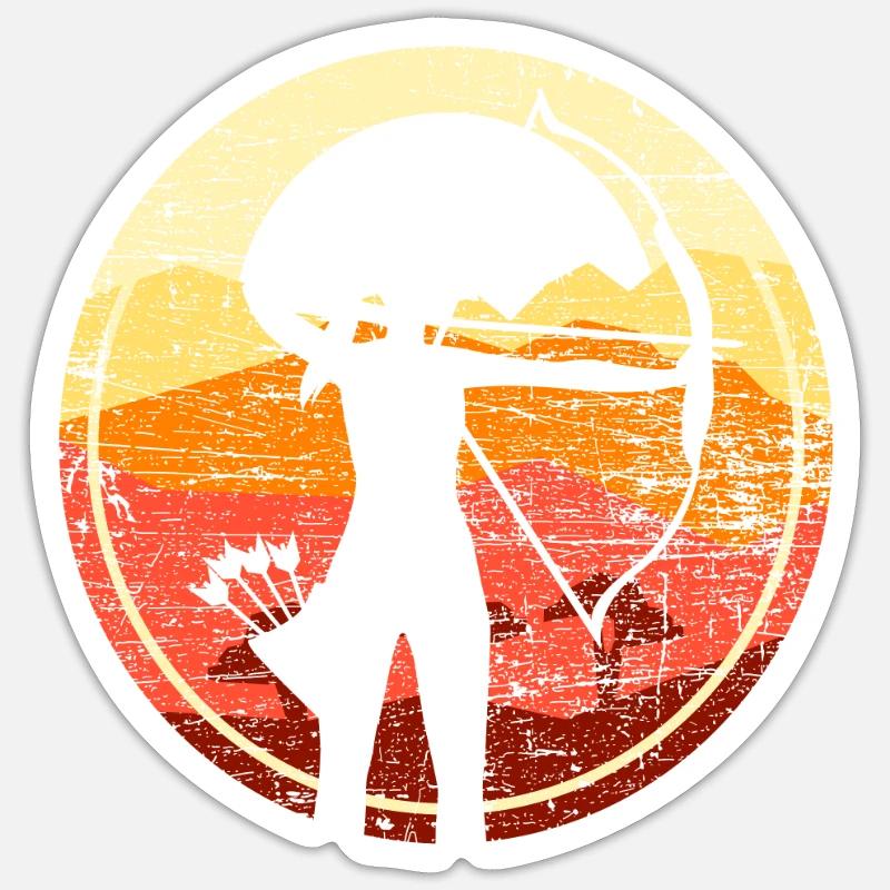 Tir à l'arc rétro - Sticker taille S (10 x 10 cm) - blanc mat