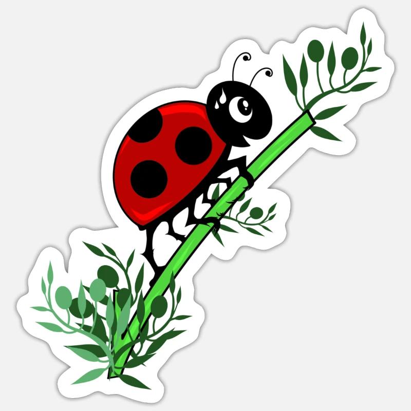 Ladybug botany Sticker size S (10 x 10 cm)
