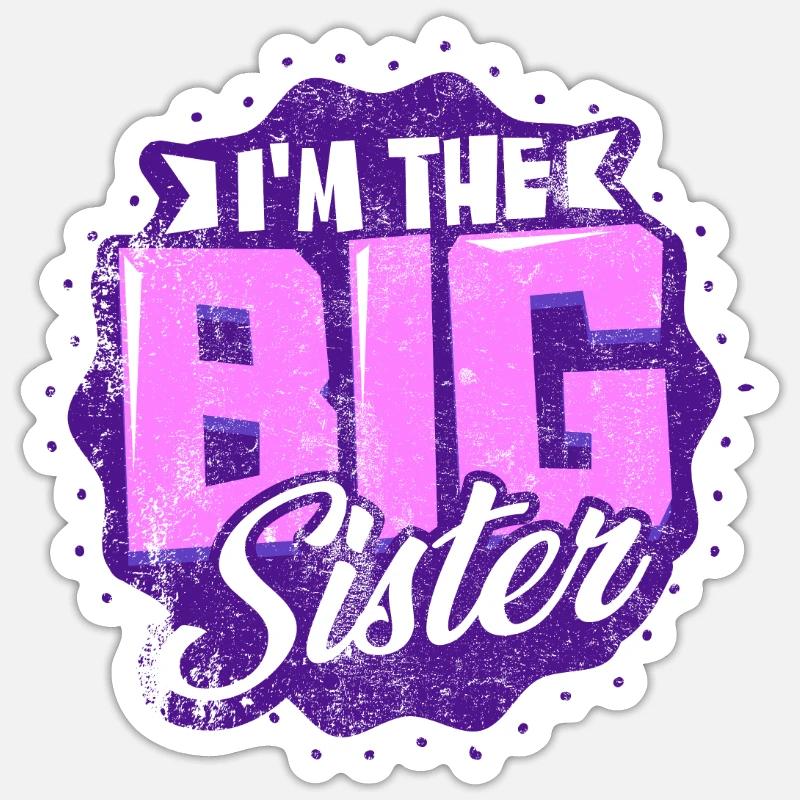 Große Schwester - Sticker Größe S (10 x 10 cm) - Mattweiß