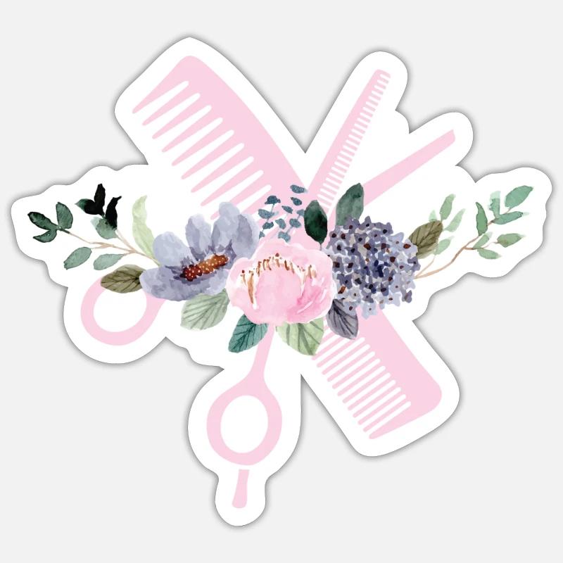 Parrucchiere parrucchiere barbiere - Sticker formato S (10 x 10 cm) - bianco opaco