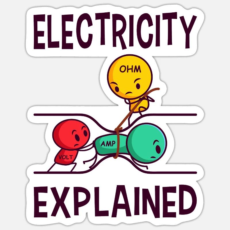 Électricien technicien en électronique drôle électronique - Sticker taille S (10 x 10 cm) - blanc mat