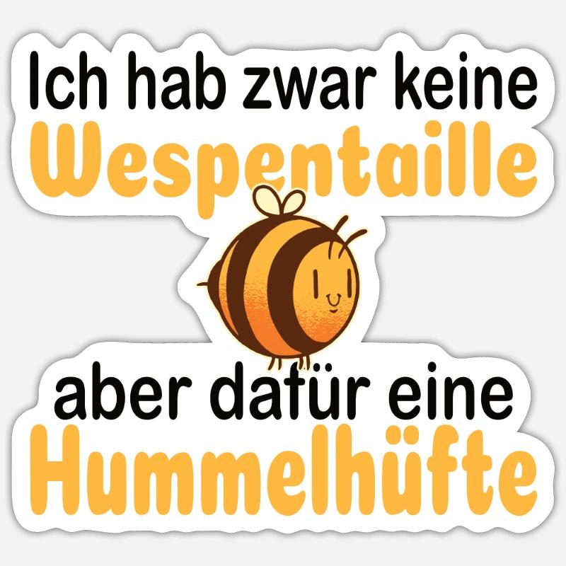 Hummelhüfte Spruch Hummel Imker Biene Geschenk - Sticker Größe S (10 x 10 cm) - Mattweiß