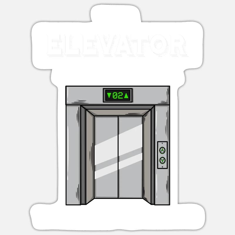Aufzug Mechaniker Techniker Rolltreppe - Sticker Größe S (10 x 10 cm) - Mattweiß