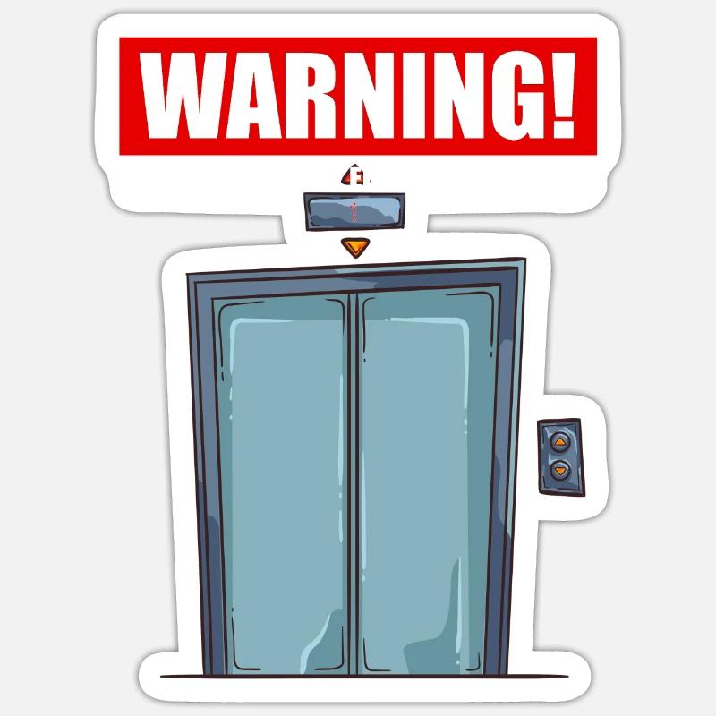 Aufzug Mechaniker Techniker Rolltreppe - Sticker Größe S (10 x 10 cm) - Mattweiß