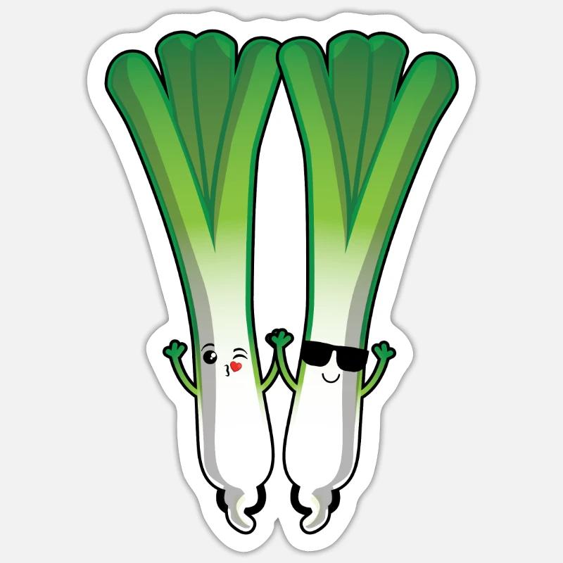 Leeks on leek leeks - Sticker size S (10 x 10 cm) - white matte