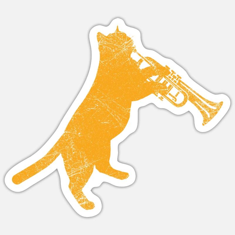 Trompette - Sticker taille S (10 x 10 cm) - blanc mat