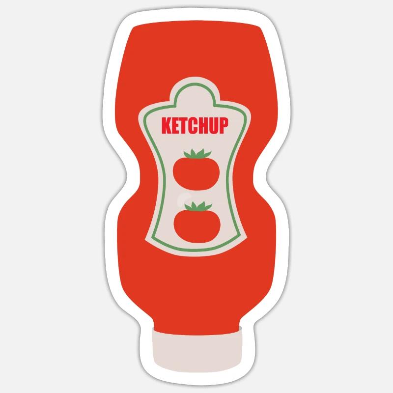 Ketchup - Sticker taille S (10 x 10 cm) - blanc mat