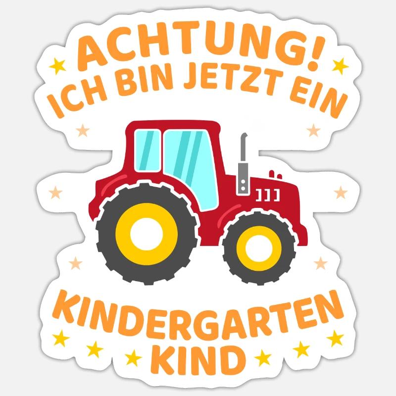 Ich Bin Jetzt Ein Kindergartenkind Traktor Sticker Größe S (10 x 10 cm)