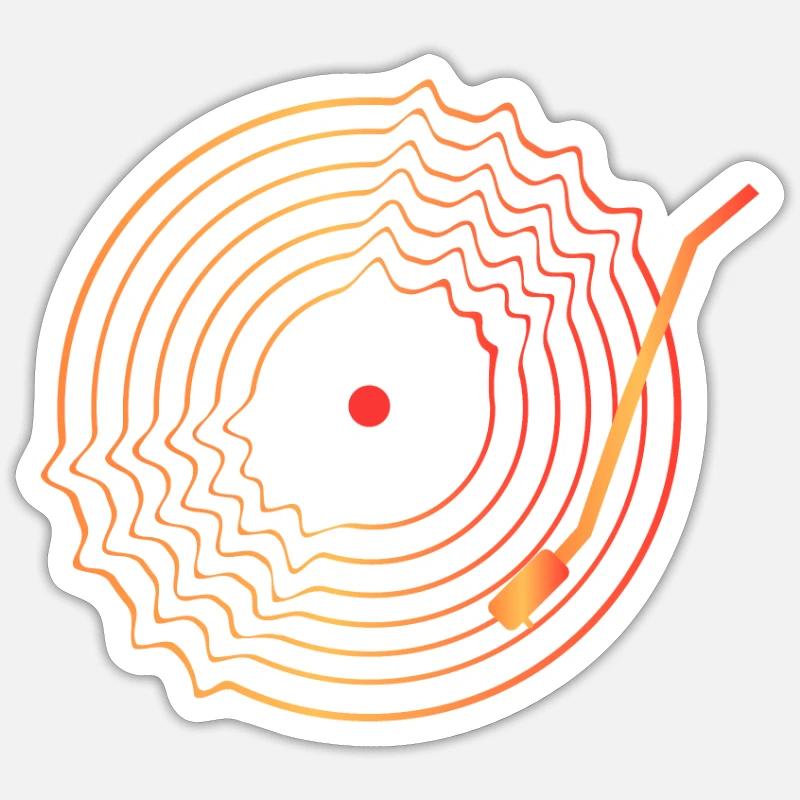 Disque vinyle Sticker taille S (10 x 10 cm)