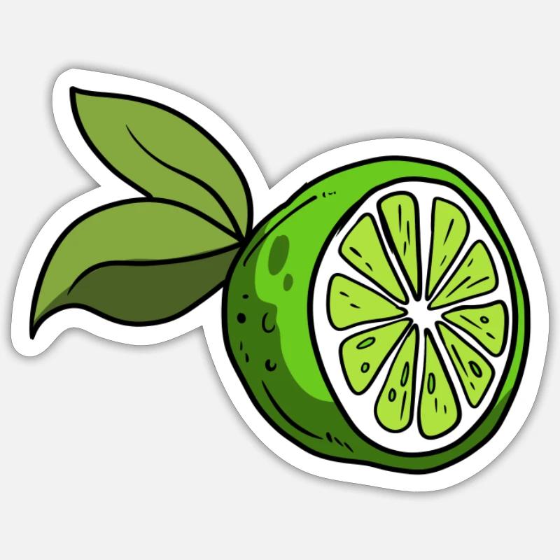citron vert - Sticker taille S (10 x 10 cm) - blanc mat