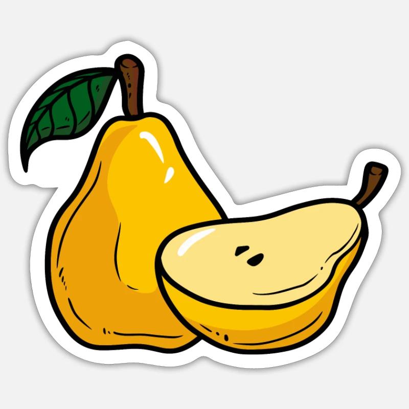 pear - Sticker size S (10 x 10 cm) - white matte