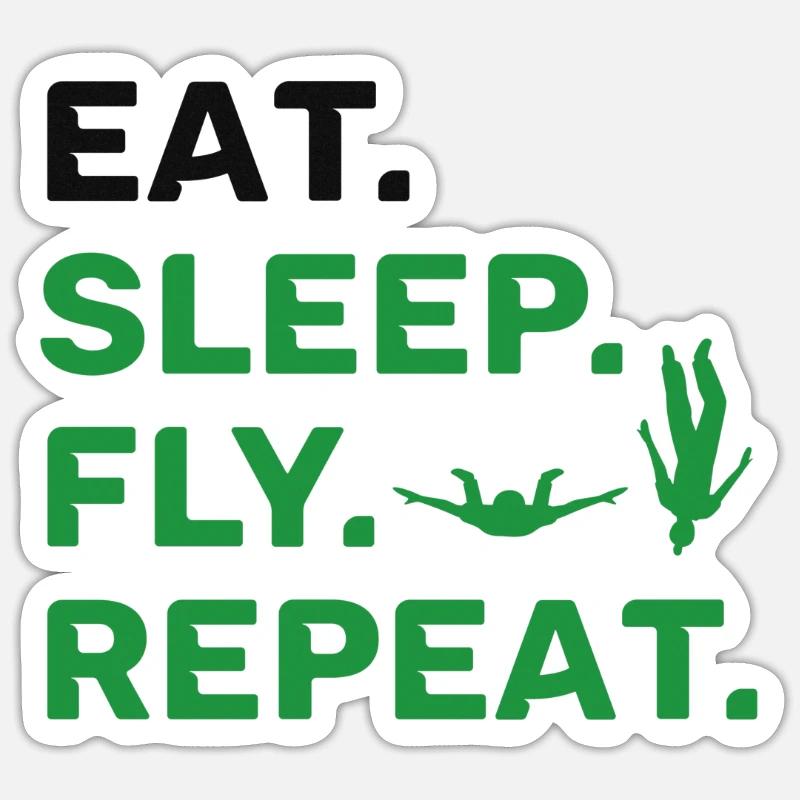 Parachutisme - Sticker taille S (10 x 10 cm) - blanc mat