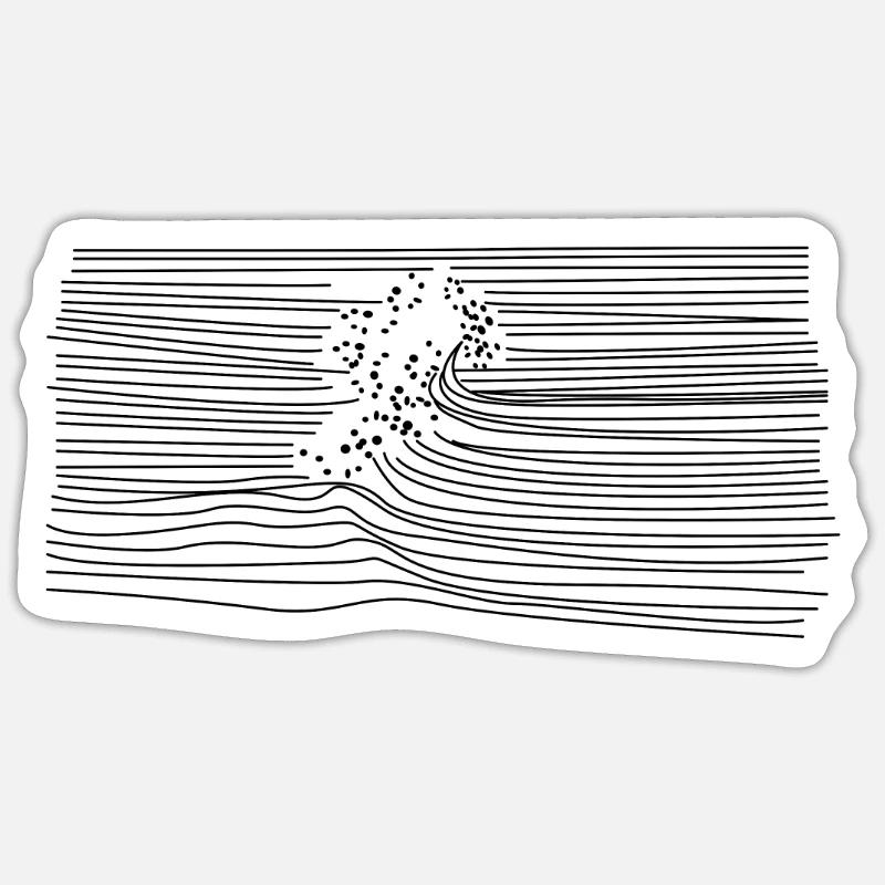 waves - Sticker size S (10 x 10 cm) - white matte