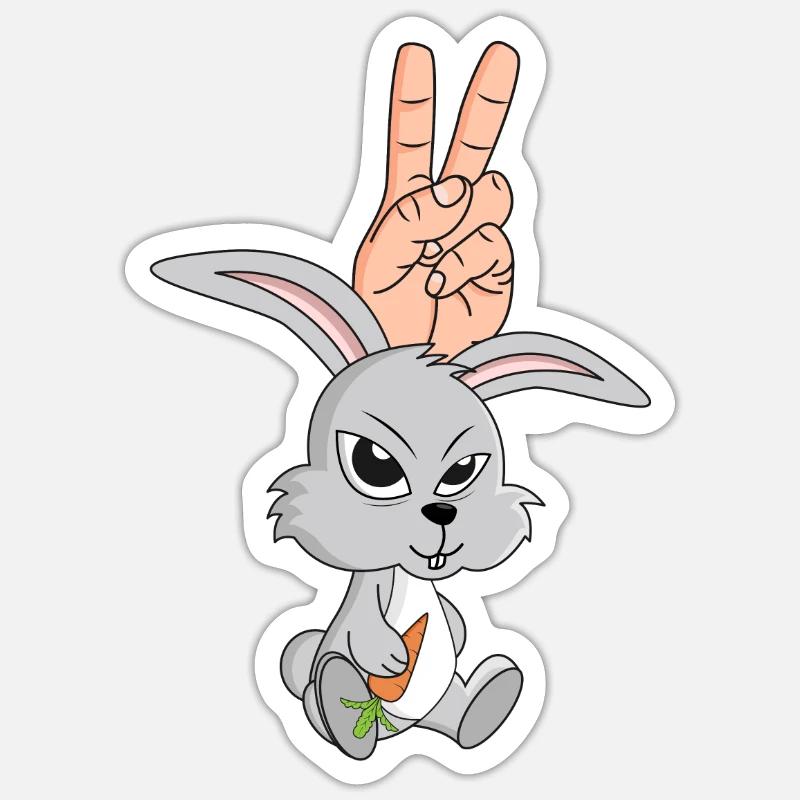 , rabbit or rabbit ear what the hell Easter - Sticker size S (10 x 10 cm) - white matte