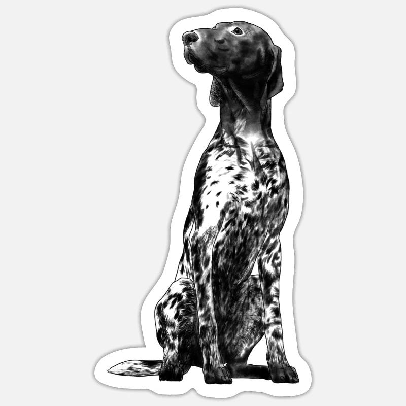 Sitting German Shorthaired Pointer Dog Sticker size S (10 x 10 cm)