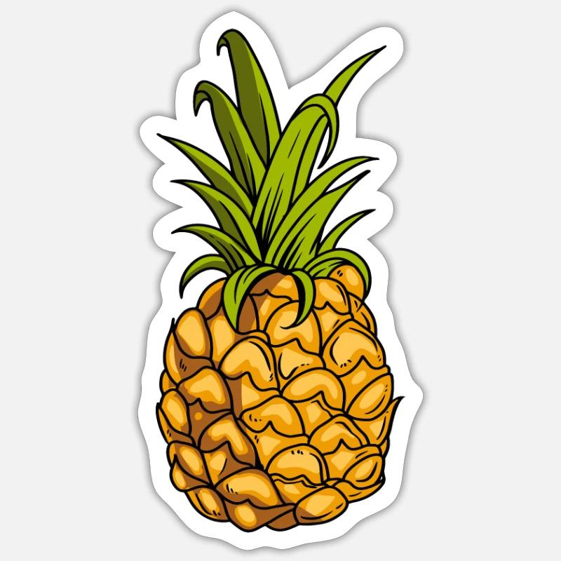pineapple - Sticker size S (10 x 10 cm) - white matte