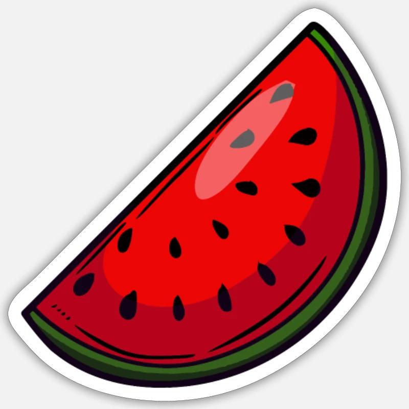 Pastèque - Sticker taille S (10 x 10 cm) - blanc mat