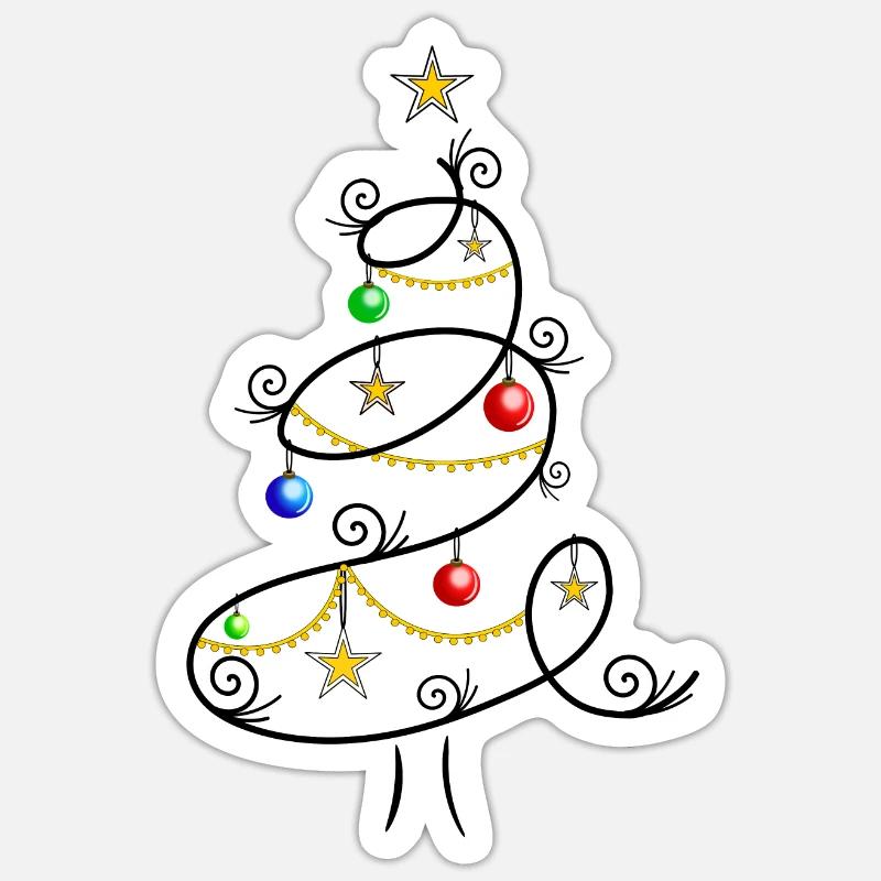 Fir tree christmas tree christmas tree christmas - Sticker size S (10 x 10 cm) - white matte