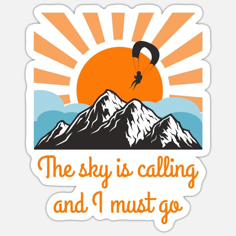 Skydiving and Parachuting - Sticker taille S (10 x 10 cm) - blanc mat