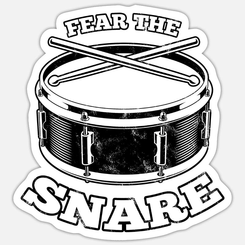 Snare Drum Drums Drum - Sticker size S (10 x 10 cm) - white matte