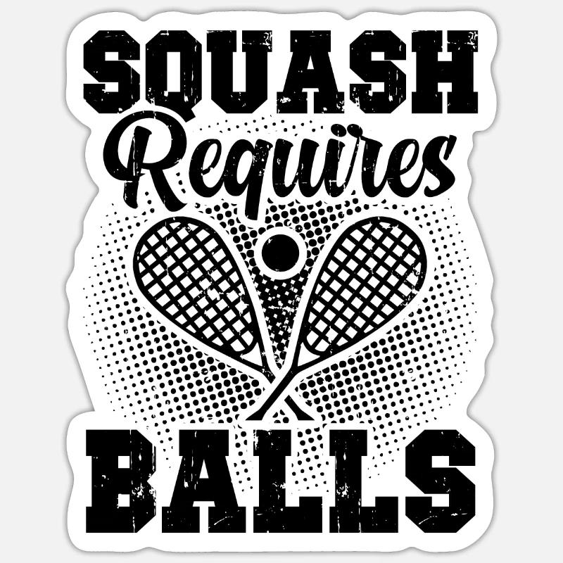 Sport de squash | Cadeaux de raquette de squash Squasher - Sticker taille S (10 x 10 cm) - blanc mat