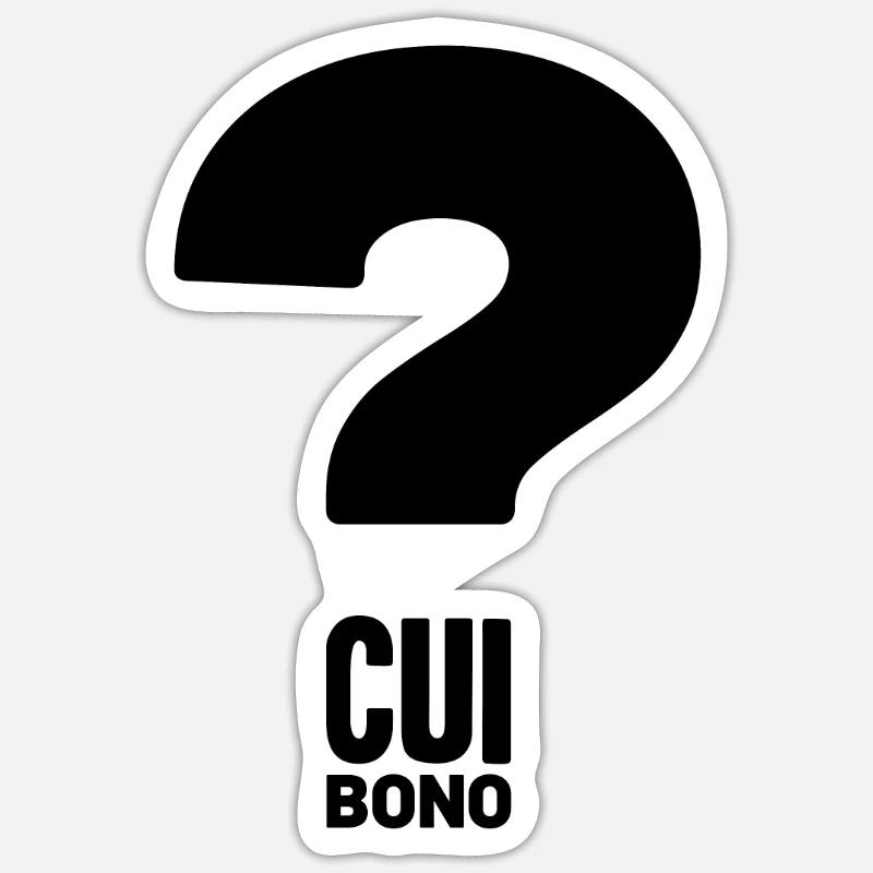 Cui Bono - Sticker taille S (10 x 10 cm) - blanc mat