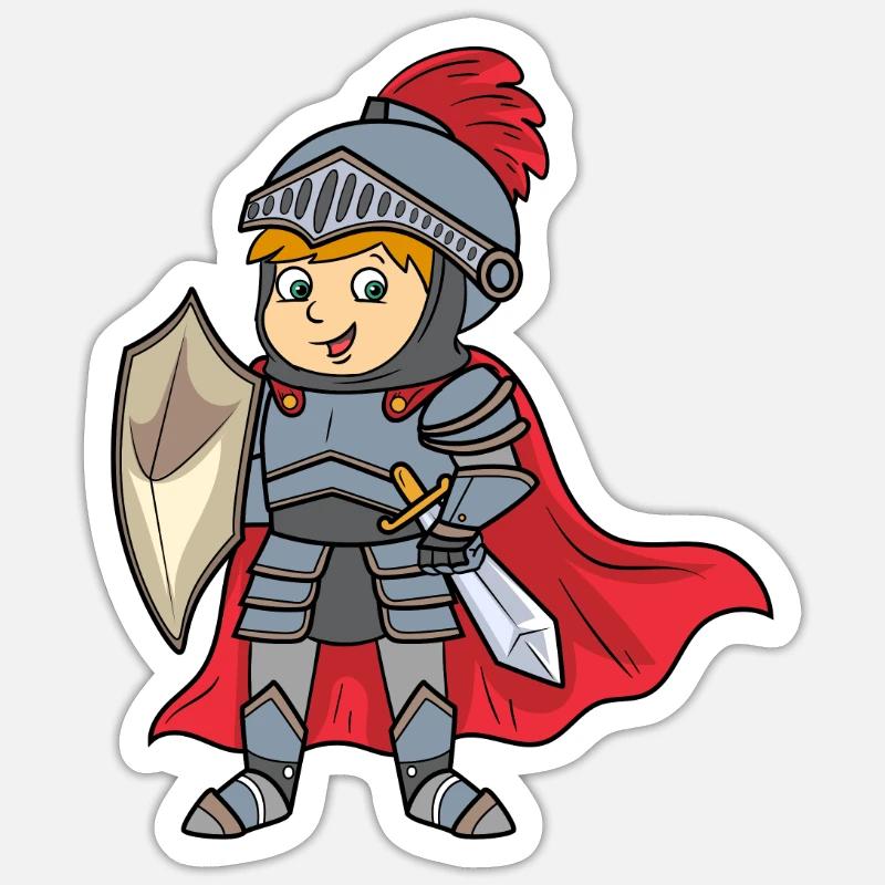 Chevalier amical comme conception de cadeau d'anniversaire - Sticker taille S (10 x 10 cm) - blanc mat