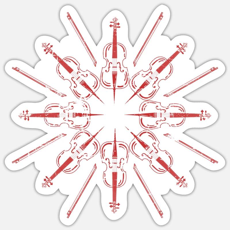 Joueur de violoncelle - Sticker taille S (10 x 10 cm) - blanc mat