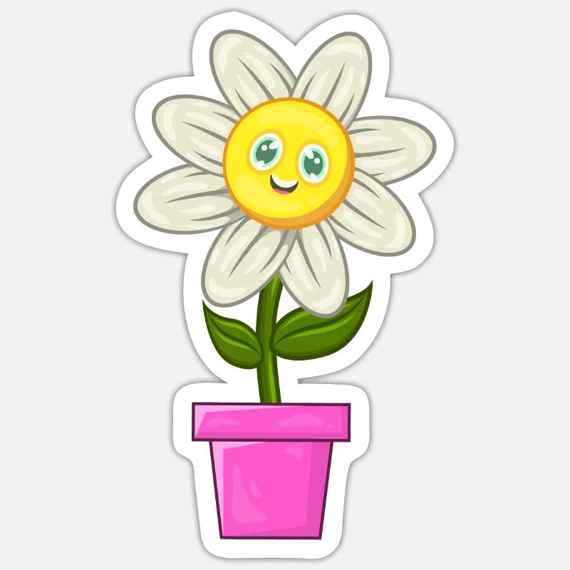 Gänseblümchen - Sticker Größe S (10 x 10 cm) - Mattweiß