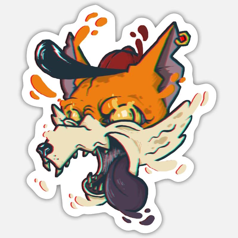 Fox Design - Sticker Größe S (10 x 10 cm) - Mattweiß