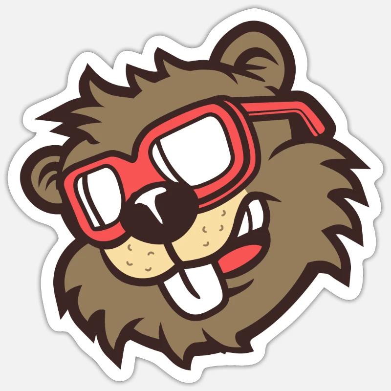 Beaver head - Sticker size S (10 x 10 cm) - white matte