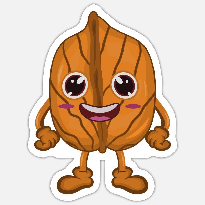 Walnut nut comic Sticker size S (10 x 10 cm)