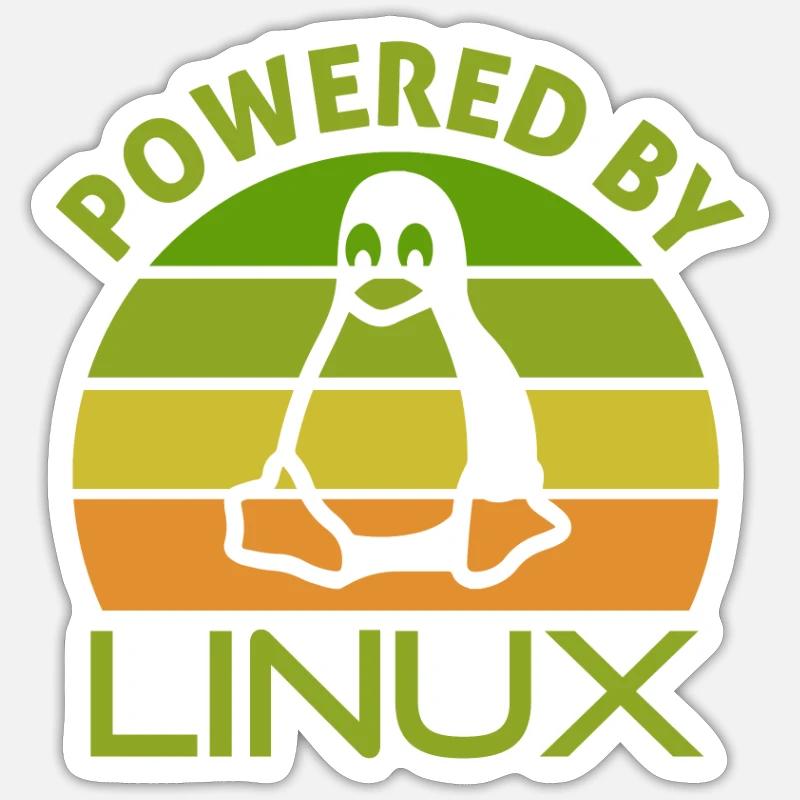 Geek Linux propulsé par un nerd pingouin disant Sticker taille S (10 x 10 cm)