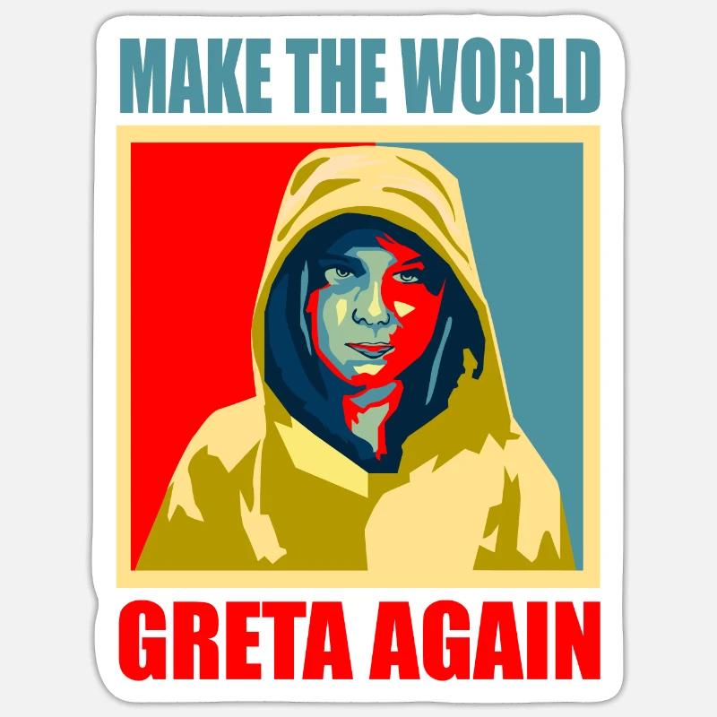 Make the world greta again climate strike Sticker size S (10 x 10 cm)