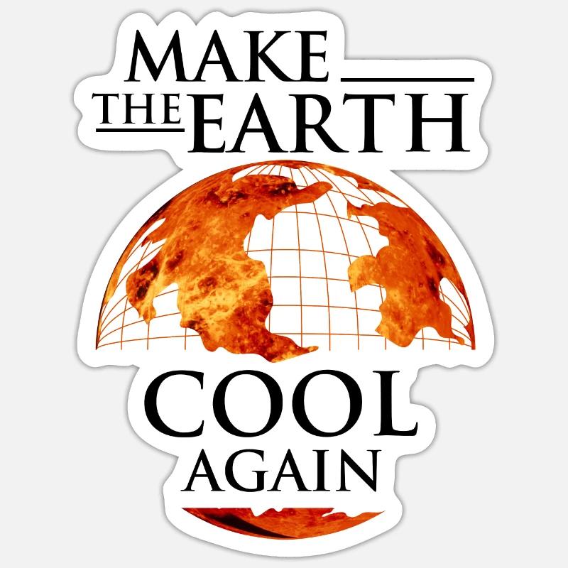 Make the earth cool again Klimaschutz Sticker Größe S (10 x 10 cm)