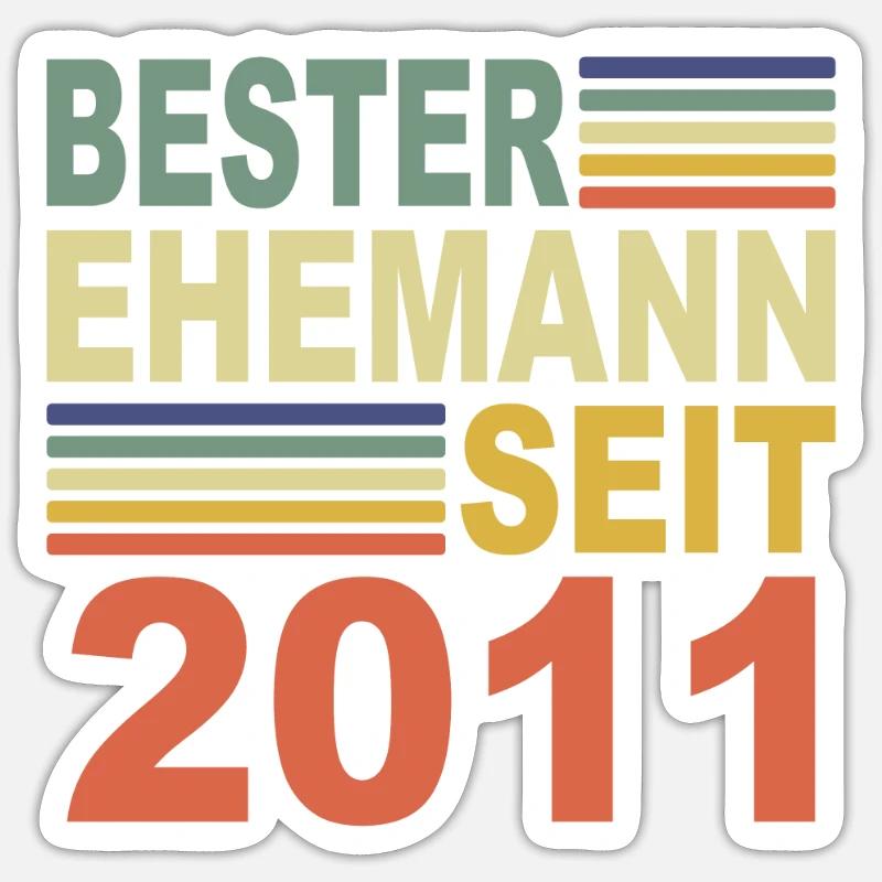 2011 Bester Ehemann Ehepartner Jahr 2011 Partner Sticker Größe S (10 x 10 cm)