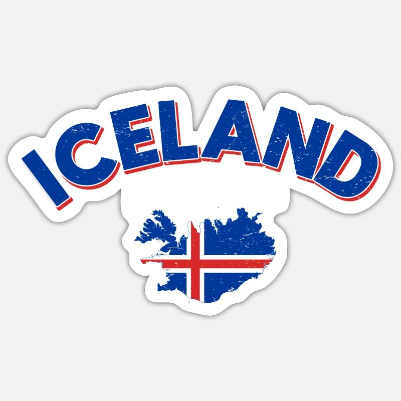 Islande - Sticker taille S (10 x 10 cm) - blanc mat