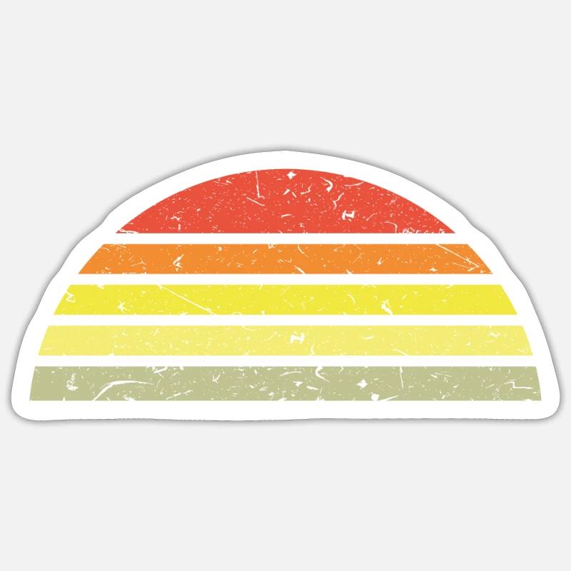 Sunset semicircle retro - Sticker size S (10 x 10 cm) - white matte