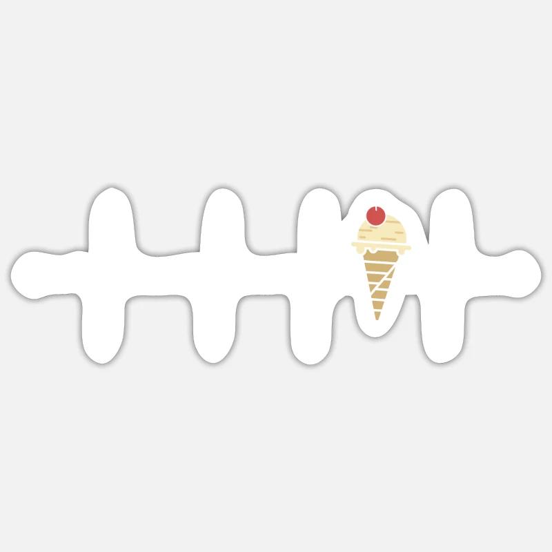 Eis Eiskrem Herzschlag Puls Eiscreme Geschenkidee Sticker Größe S (10 x 10 cm)