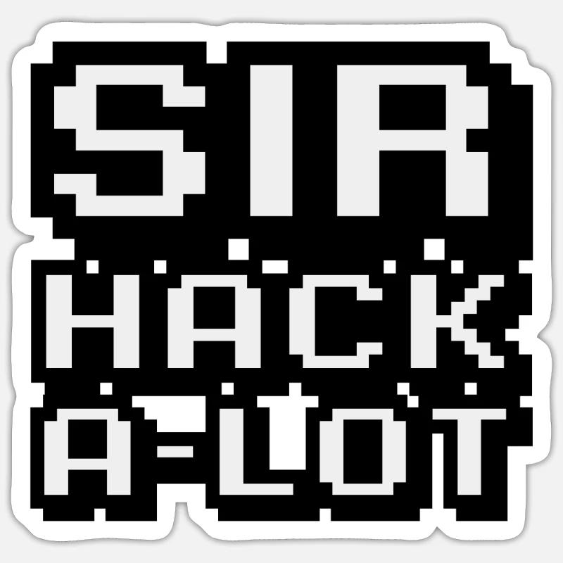 Computer hacken und Pixel-Kunst Sir Hack A Lot - Sticker Größe S (10 x 10 cm) - Mattweiß