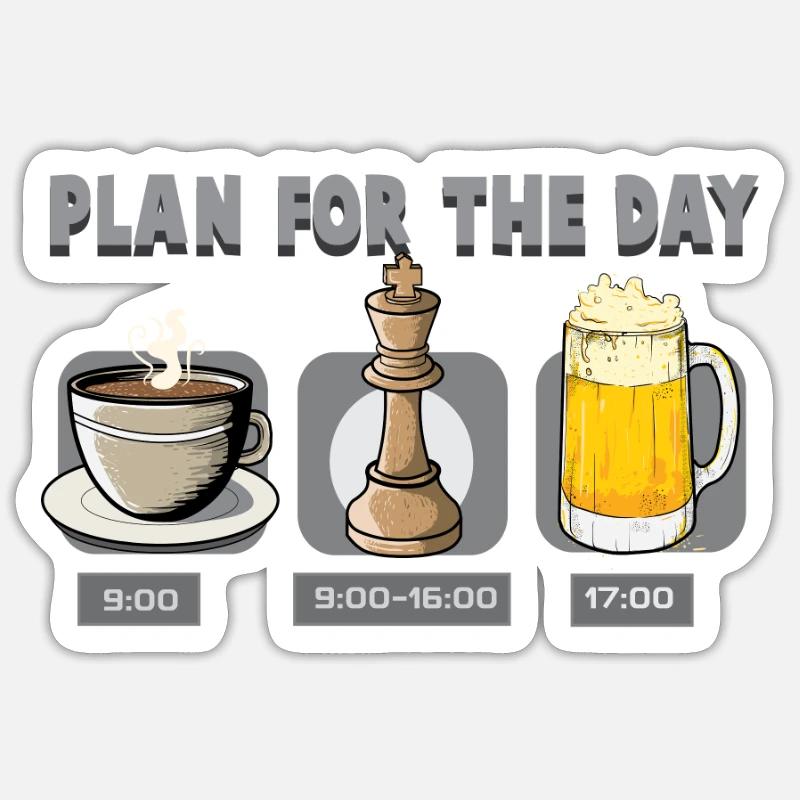Jeu d’échecs pions - Sticker taille S (10 x 10 cm) - blanc mat