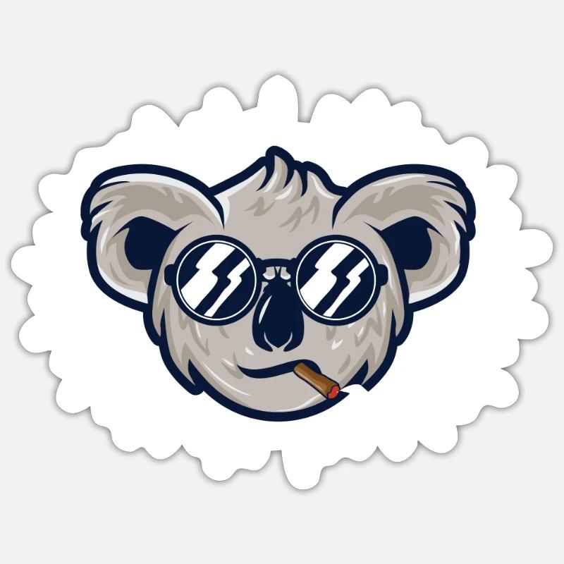 Koala - Sticker Größe S (10 x 10 cm) - Mattweiß