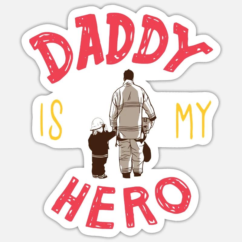 Firefighter firefighter father gift son - Sticker size S (10 x 10 cm) - white matte
