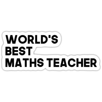 Bester Mathelehrer Mathematik Lehrer - Sticker Größe S (10 x 10 cm) - Mattweiß - Vorne